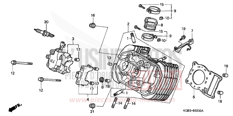CULASSE (AVANT) de Shadow VT125C MUTE BLACK METALLIC (NH359) 2000